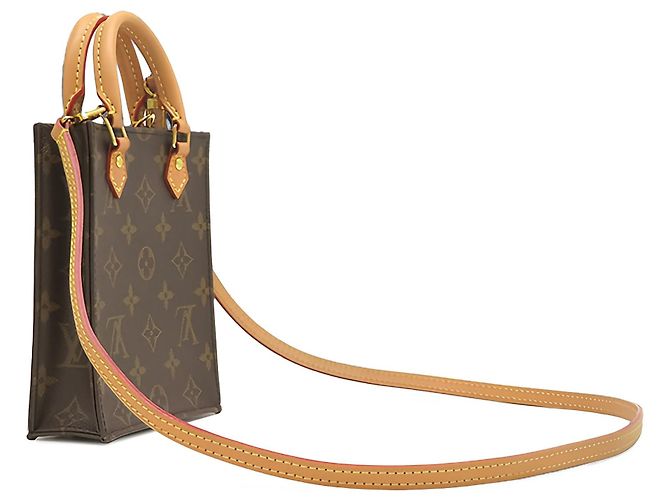 Louis Vuitton Brown Monogram Petit Sac Plat Marrone - vista 2