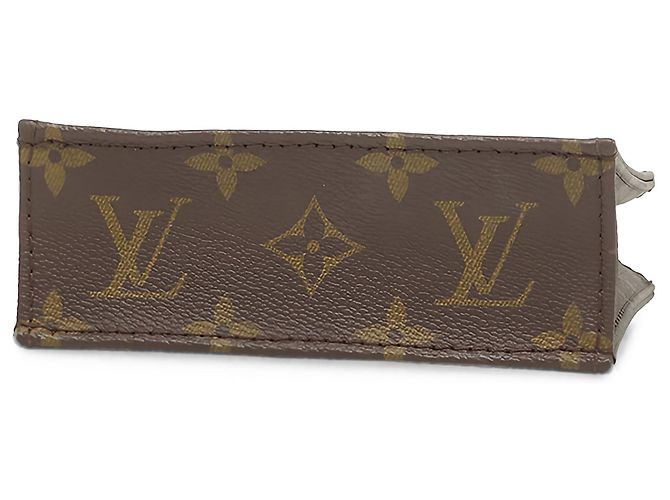 Louis Vuitton Brown Monogram Petit Sac Plat Marrone - vista 3