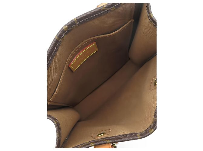 Louis Vuitton Brown Monogram Petit Sac Plat Marrone - vista 4