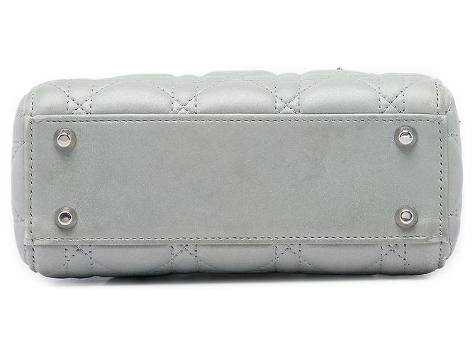 Dior Silver Mini Iridescent Lambskin Cannage Lady Dior Argento - vista 3