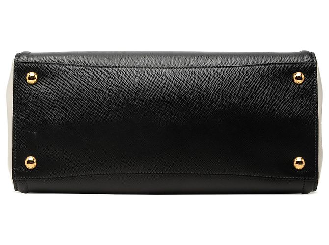 Prada Galleria Bicolor Saffiano Lux Satchel Medium Schwarz - Ansicht 3