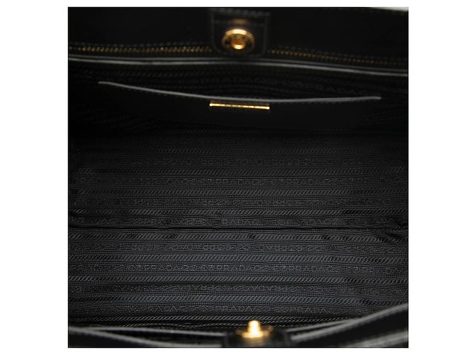 Prada Galleria Bicolor Saffiano Lux Satchel Medium Schwarz - Ansicht 4