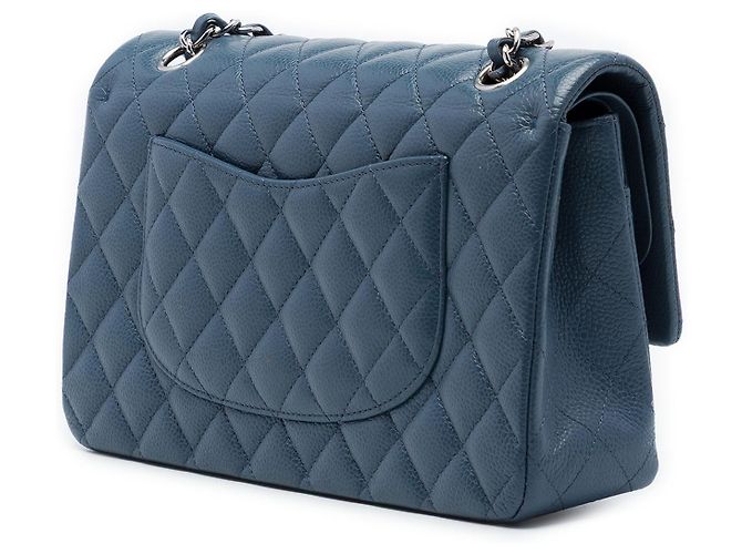 Chanel Blue Medium Classic Caviar Double Flap Blu scuro - vista 2