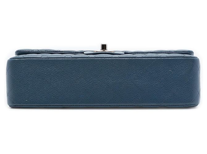Chanel Blue Medium Classic Caviar Double Flap Blu scuro - vista 3