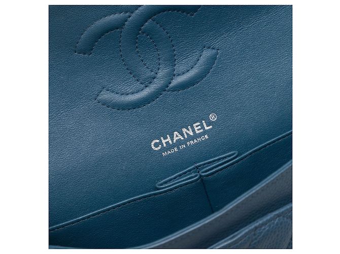 Chanel Blue Medium Classic Caviar Double Flap Blu scuro - vista 5