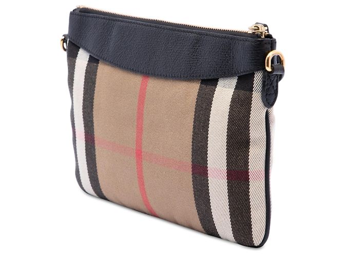 Borsa a tracolla Burberry Brown Mega Check Canvas Derby Peyton Marrone - vista 2
