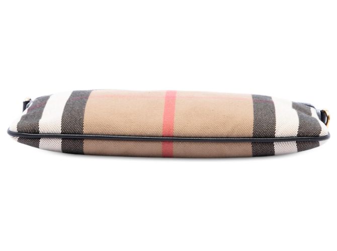 Borsa a tracolla Burberry Brown Mega Check Canvas Derby Peyton Marrone - vista 3