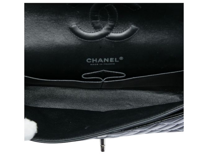 Chanel Black Medium Classic Patent Double Flap Schwarz - Ansicht 4