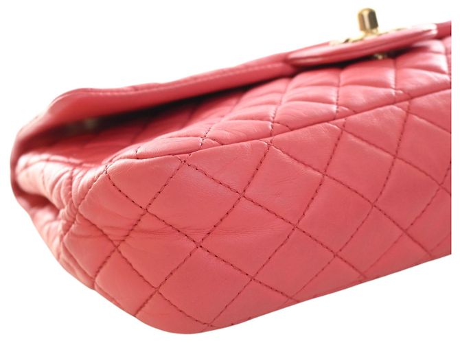 Chanel Pink Medium Classic Lambskin Valentines Heart Charms Single Flap Rosa - vista 12