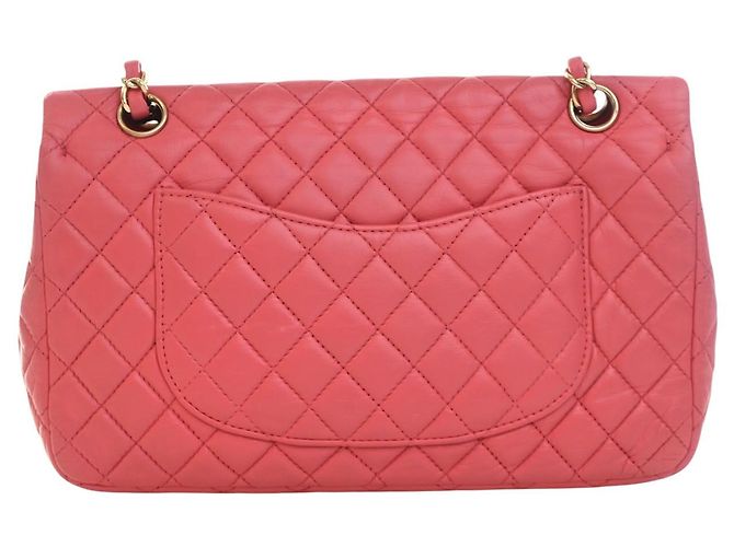 Chanel Pink Medium Classic Lambskin Valentines Heart Charms Single Flap Rosa - vista 2