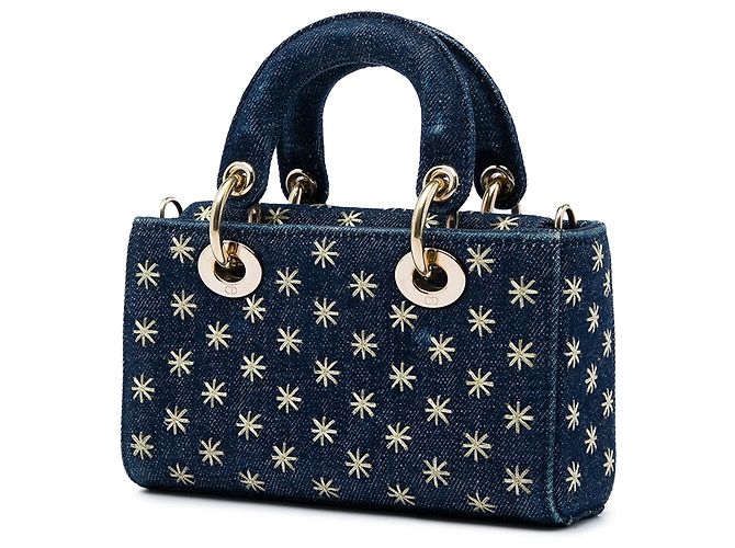 Dior Blue Micro Denim Embroidered Star Lady D Joy Bleu - vue 2