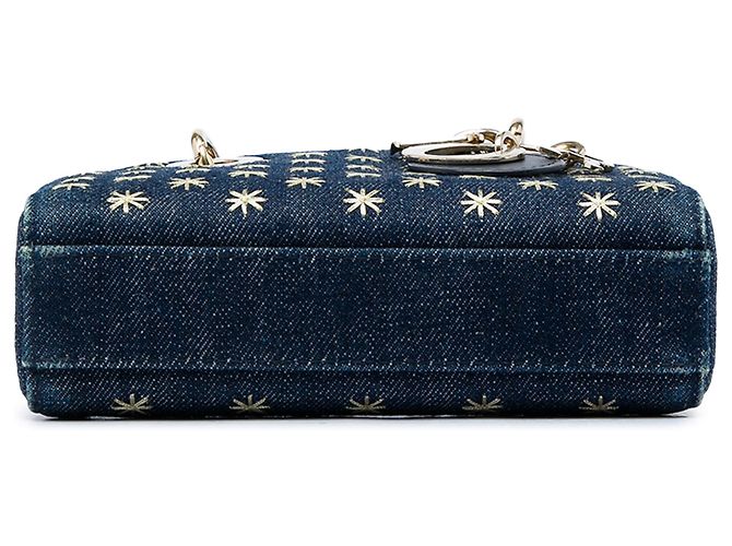 Dior Blue Micro Denim Embroidered Star Lady D Joy Bleu - vue 3