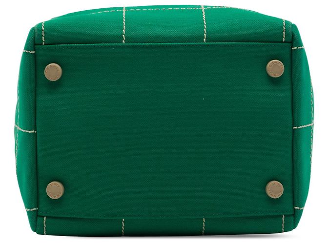 Borsa Chanel Green CC Chocolate Bar Canvas Wild Stitch Verde - vista 3