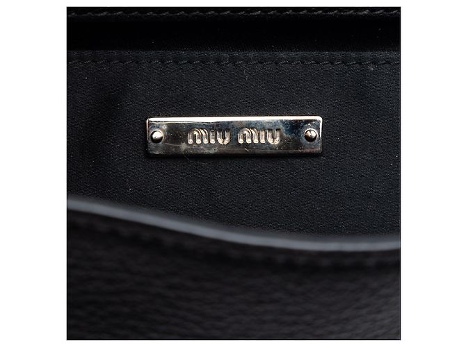 Miu Miu Madras Crossbody aus schwarzem Ziegenleder - Ansicht 5