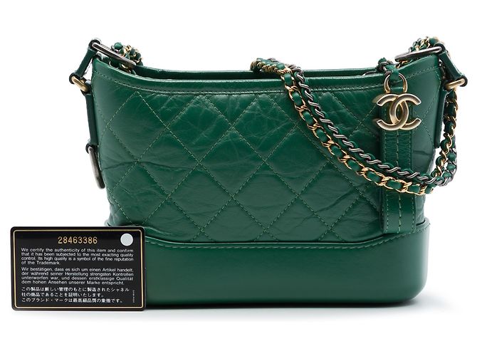 Chanel Gabrielle Crossbody Small in vitello invecchiato verde - vista 7
