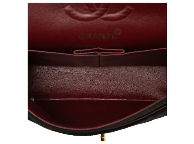 Chanel Black Small Classic Jersey Double Flap Nero - vista 4