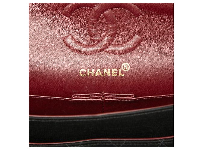 Chanel Black Small Classic Jersey Double Flap Nero - vista 5