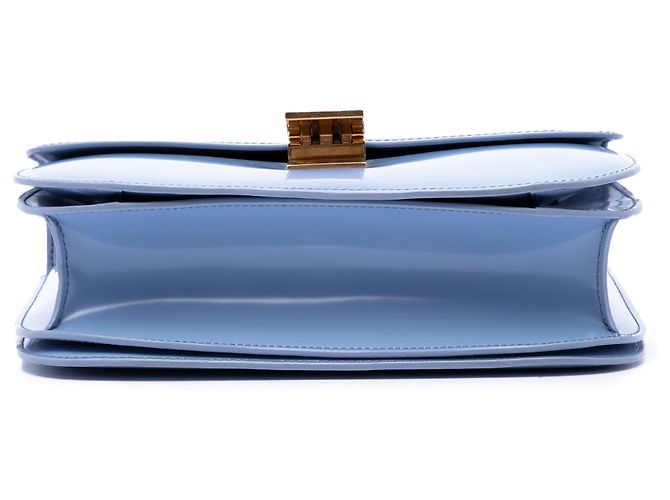 Céline Celine Blue Medium Shiny Calfskin Classic Box Blu chiaro - vista 3