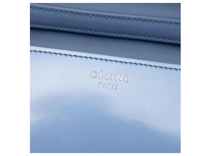 Céline Celine Blue Medium Shiny Calfskin Classic Box Blu chiaro - vista 5