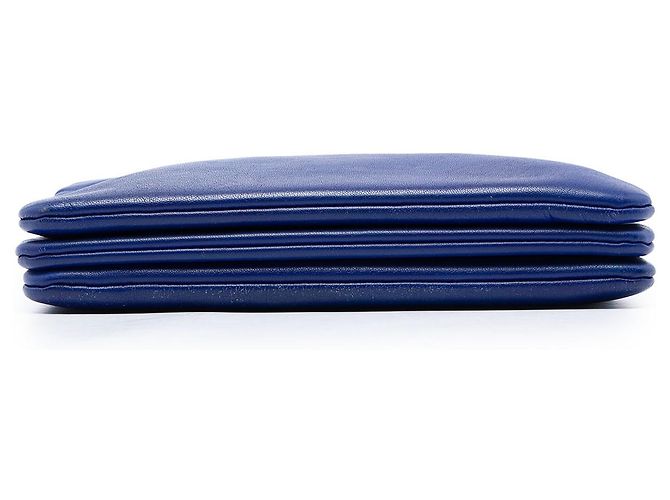 Céline Celine Trio Crossbody Small in pelle di agnello blu - vista 3