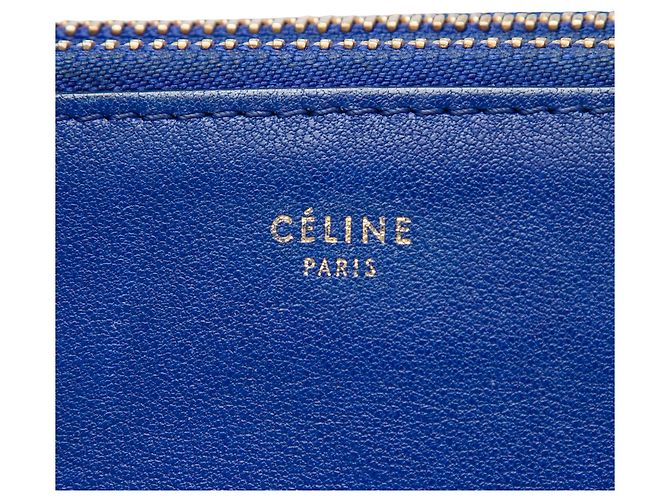 Céline Celine Trio Crossbody Small in pelle di agnello blu - vista 5