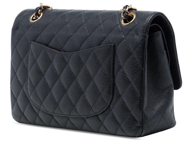 Chanel Black Medium Classic Caviar Double Flap Nero - vista 2