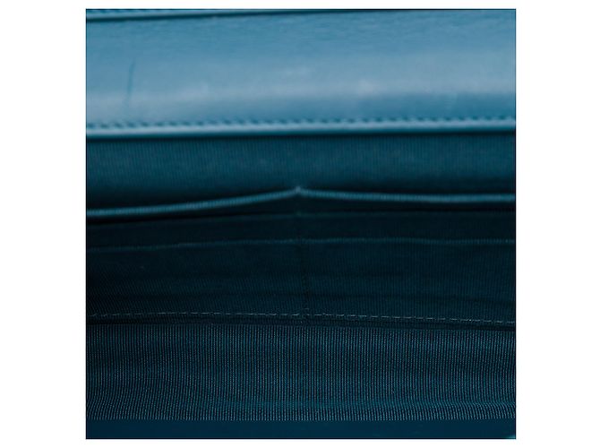 Portafoglio Chanel Blue Stitched CC Quilted Calfskin Wallet on Chain Blu navy - vista 4