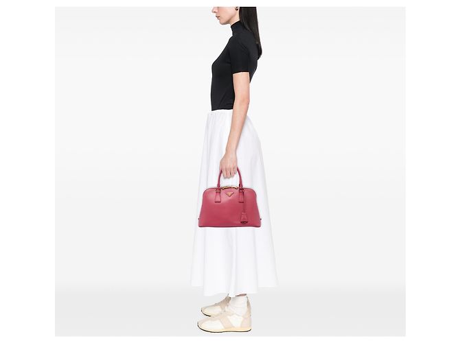 Borsa Satchel Prada Pink Medium Saffiano Lux Promenade Rosa - vista 6