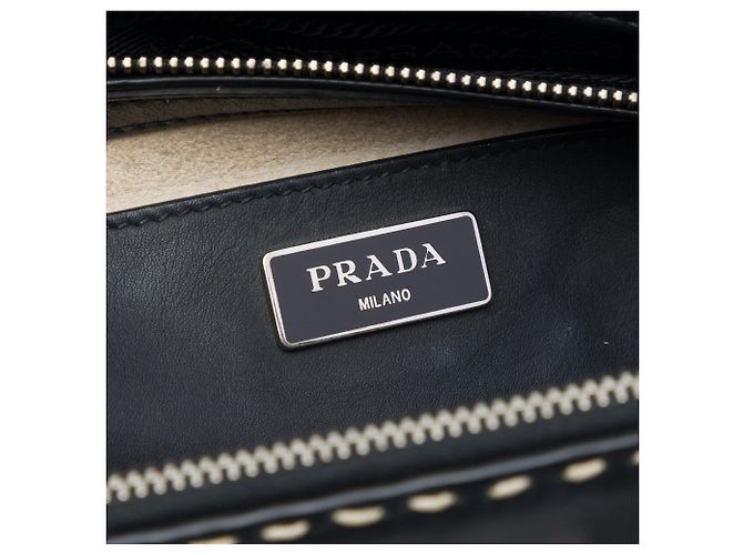 Borsa Galleria Prada in vitello City nero, dimensione Medium, con cuciture a mano e doppia zip - vista 5