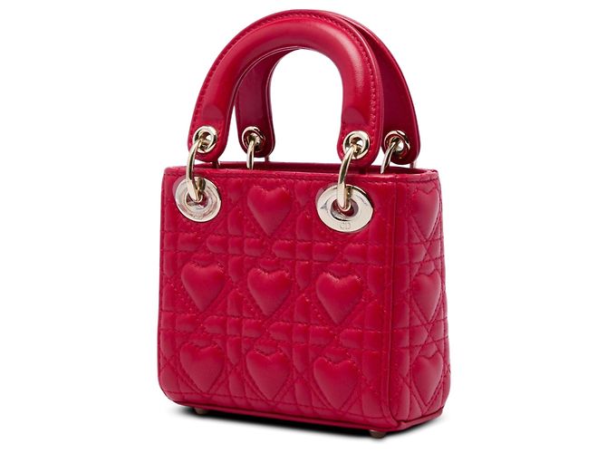 Dior Red DiorAmour Micro Lambskin Cannage Lady Dior Rosso - vista 2