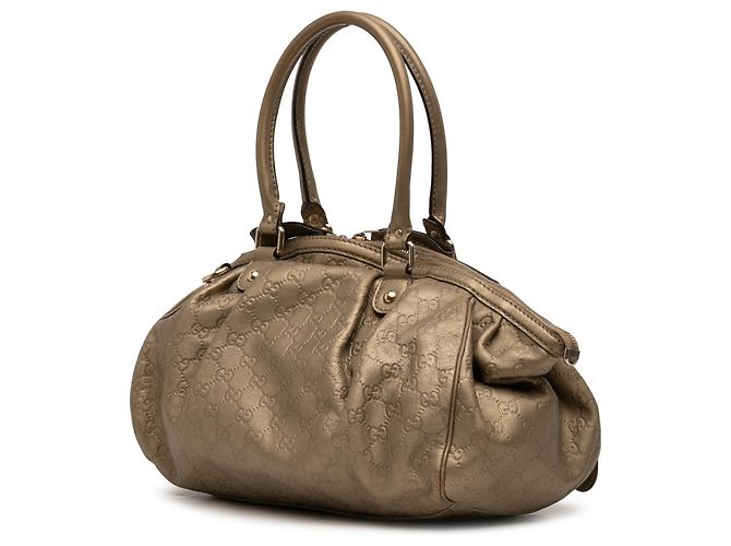 Borsa Satchel Gucci Brown Guccissima Sukey Marrone Bronzo - vista 2