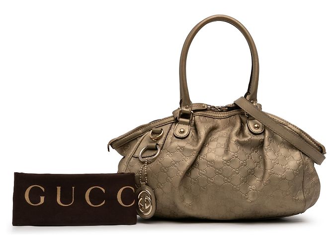 Borsa Satchel Gucci Brown Guccissima Sukey Marrone Bronzo - vista 7