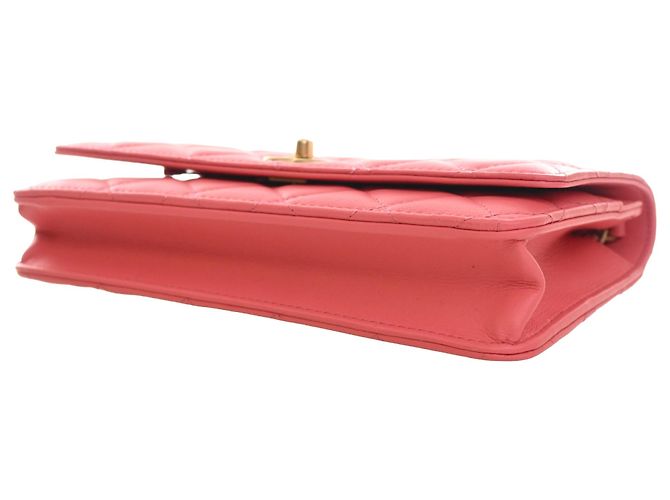 Wallet On Chain Portafoglio con catena Chanel Pink CC Quilted Lambskin Pearl Crush Rosa - vista 13