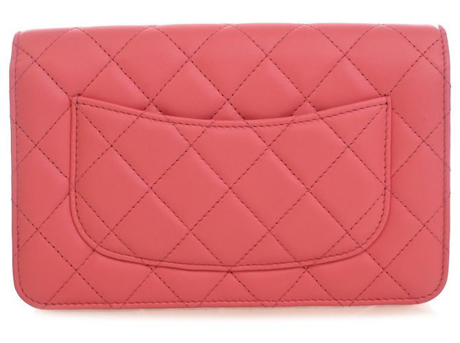 Wallet On Chain Portafoglio con catena Chanel Pink CC Quilted Lambskin Pearl Crush Rosa - vista 2
