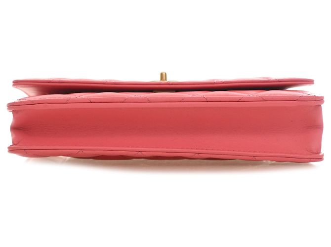 Wallet On Chain Portafoglio con catena Chanel Pink CC Quilted Lambskin Pearl Crush Rosa - vista 3