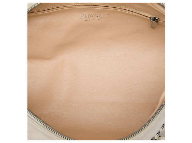 Bolsa Bowler Chanel White Small Calfskin Luxe Ligne Branco - vista 4