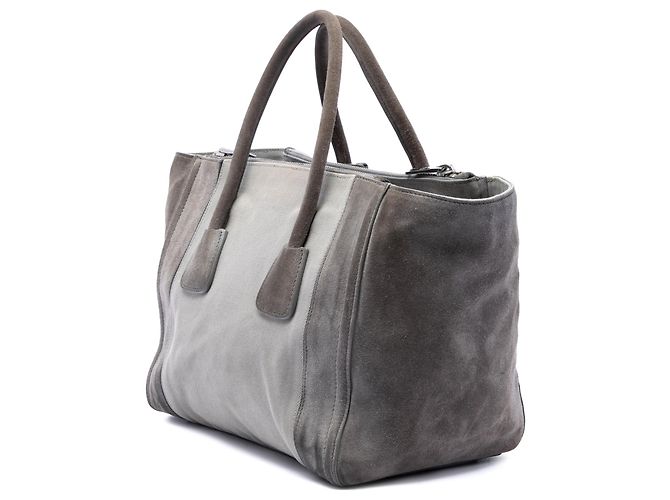 Borsa Prada Gray Scamosciato and Canapa Twin Pocket Double Handle Satchel Marrone - vista 2