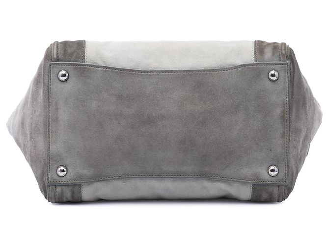 Borsa Prada Gray Scamosciato and Canapa Twin Pocket Double Handle Satchel Marrone - vista 3