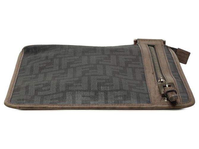 Borsa Messenger Piatta Fendi Black Zucca Spalmati Nero - vista 3