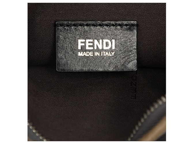 Borsa Messenger Piatta Fendi Black Zucca Spalmati Nero - vista 5
