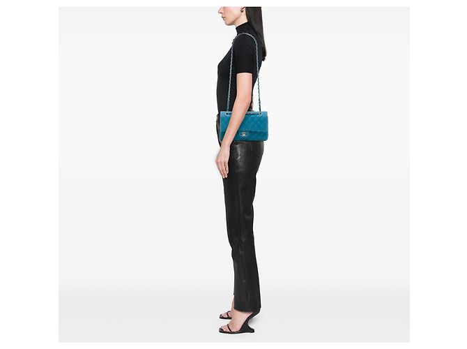 Chanel Blue Medium Classic Caviar Double Flap - vista 6