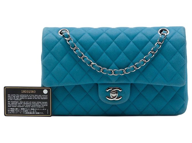 Chanel Blue Medium Classic Caviar Double Flap - vista 7