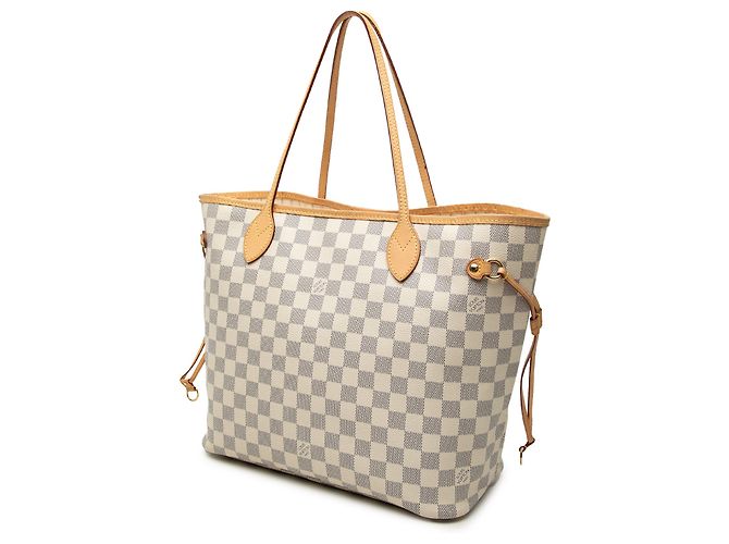 Louis Vuitton White Damier Azur Neverfull MM Bianco - vista 2