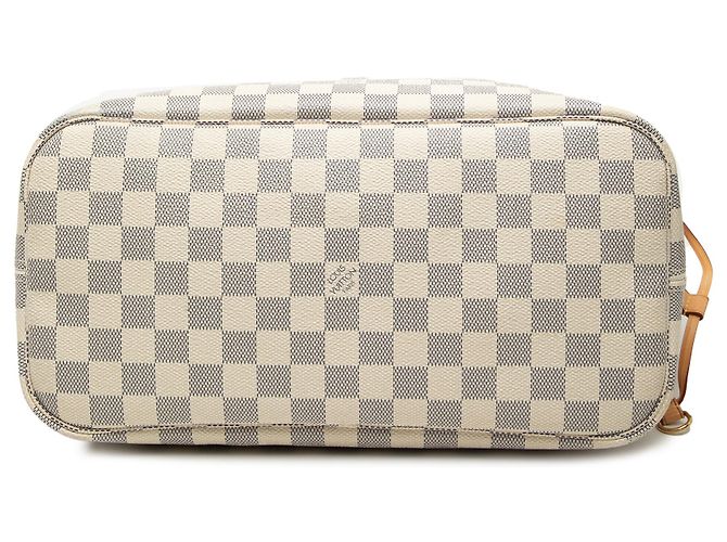 Louis Vuitton White Damier Azur Neverfull MM Bianco - vista 3