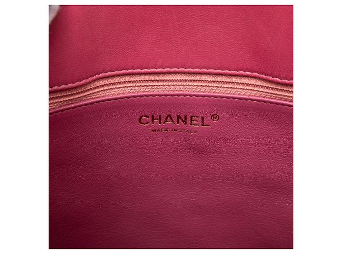 Borsa Tote Chanel Orange CC Chocolate Bar in vernice Arancione - vista 5