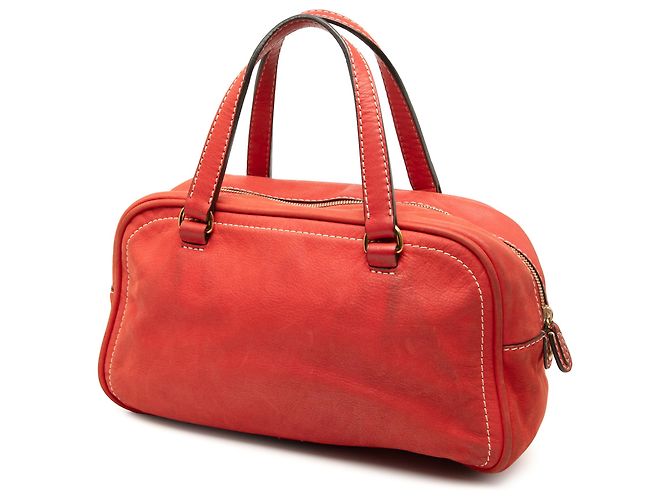 Borsa LOEWE Red Nubuck Anagram Madrid Fringe Rosso - vista 2