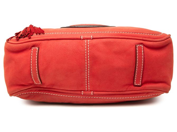 Borsa LOEWE Red Nubuck Anagram Madrid Fringe Rosso - vista 3