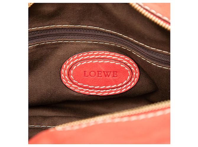 Borsa LOEWE Red Nubuck Anagram Madrid Fringe Rosso - vista 5