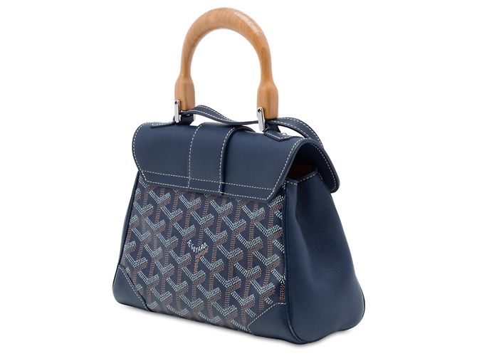 Goyard Blue Mini Goyardine Saigon Structured Blu navy - vista 2