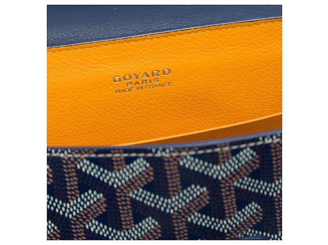 Goyard Blue Mini Goyardine Saigon Structured Blu navy - vista 5